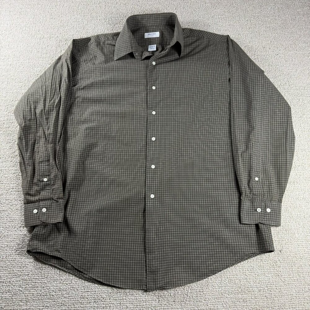 Brooks Brothers Original Dress Shirt Brown White Men’s Size 17 - 33/35